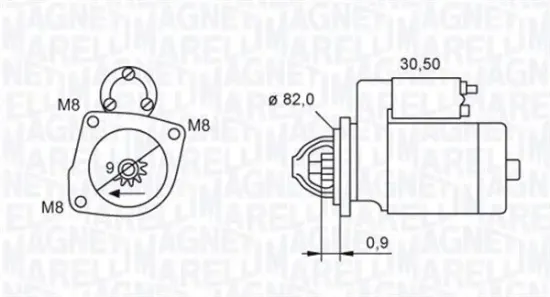 Starter 12 V 1,7 kW MAGNETI MARELLI 063721552010 Bild Starter 12 V 1,7 kW MAGNETI MARELLI 063721552010