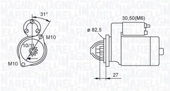 Starter 12 V 2,2 kW MAGNETI MARELLI 063721044010 Bild Starter 12 V 2,2 kW MAGNETI MARELLI 063721044010