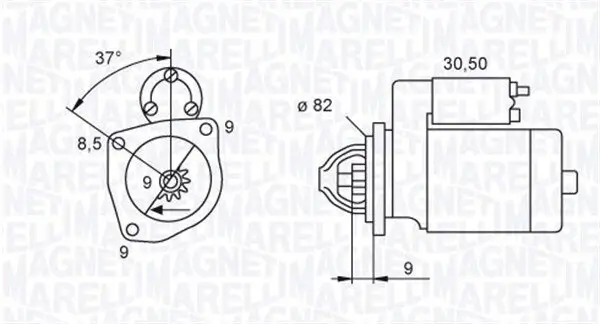 Starter 12 V 2 kW MAGNETI MARELLI 063721045010