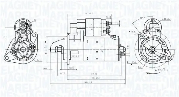 Starter 12 V 1,4 kW MAGNETI MARELLI 063720372010