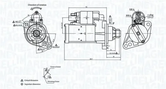 Starter 12 V 1,1 kW MAGNETI MARELLI 063725818010 Bild Starter 12 V 1,1 kW MAGNETI MARELLI 063725818010