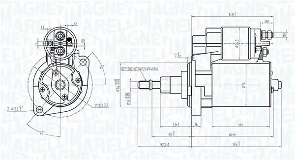 Starter 12 V 1,4 kW MAGNETI MARELLI 063720601010