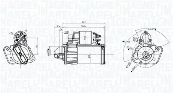 Starter 12 V 1,7 kW MAGNETI MARELLI 063726375010 Bild Starter 12 V 1,7 kW MAGNETI MARELLI 063726375010