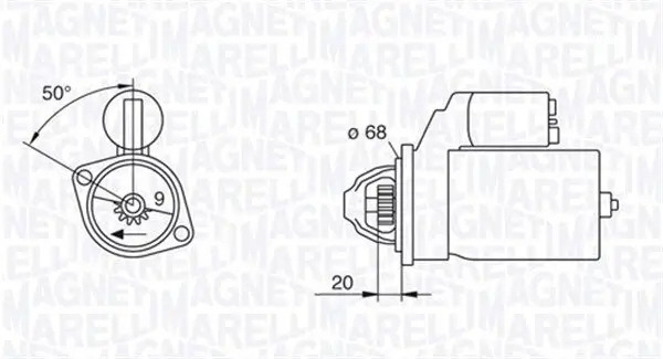 Starter 12 V 1,4 kW MAGNETI MARELLI 063226801010