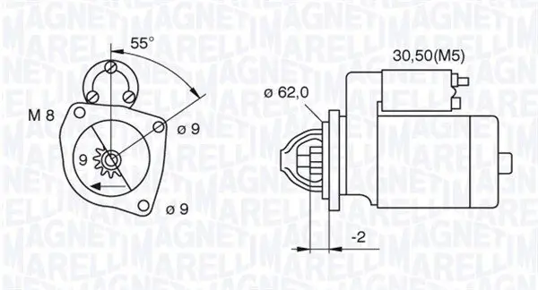 Starter 12 V 1,1 kW MAGNETI MARELLI 063720390010