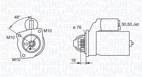 Starter 12 V 2,2 kW MAGNETI MARELLI 063280008010