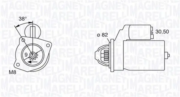 Starter 12 V 2,6 kW MAGNETI MARELLI 063114014010 Bild Starter 12 V 2,6 kW MAGNETI MARELLI 063114014010