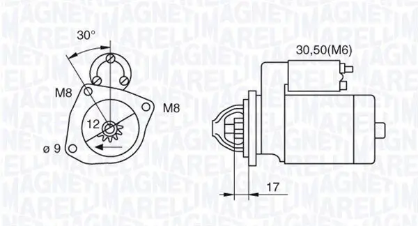 Starter 12 V 1,4 kW MAGNETI MARELLI 063280021010