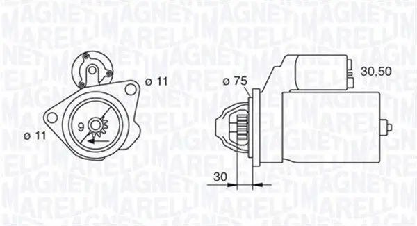 Starter 12 V 1,4 kW MAGNETI MARELLI 063280034010