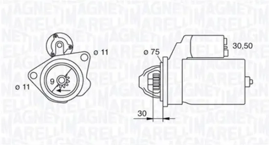 Starter 12 V 1,4 kW MAGNETI MARELLI 063280034010 Bild Starter 12 V 1,4 kW MAGNETI MARELLI 063280034010