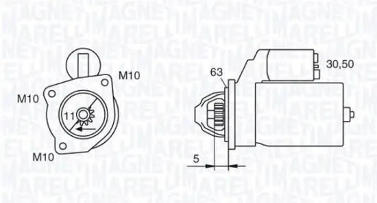 Starter 12 V 2,2 kW MAGNETI MARELLI 063280036010 Bild Starter 12 V 2,2 kW MAGNETI MARELLI 063280036010