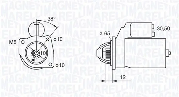 Starter 12 V 0,9 kW MAGNETI MARELLI 063280060010