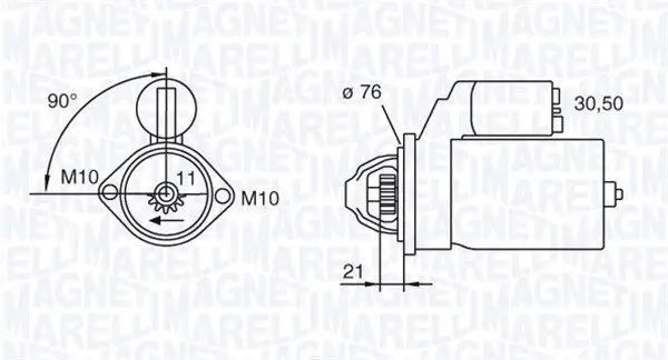 Starter 12 V 2 kW MAGNETI MARELLI 063721473010 Bild Starter 12 V 2 kW MAGNETI MARELLI 063721473010