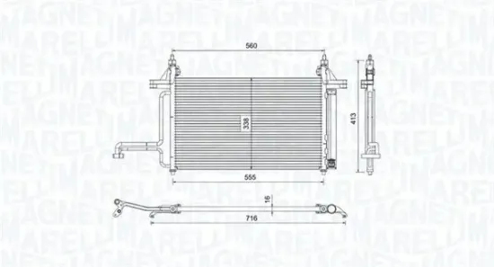 Kondensator, Klimaanlage MAGNETI MARELLI 350203732000 Bild Kondensator, Klimaanlage MAGNETI MARELLI 350203732000