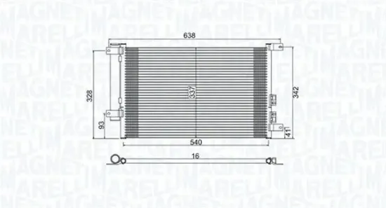 Kondensator, Klimaanlage MAGNETI MARELLI 350203733000 Bild Kondensator, Klimaanlage MAGNETI MARELLI 350203733000