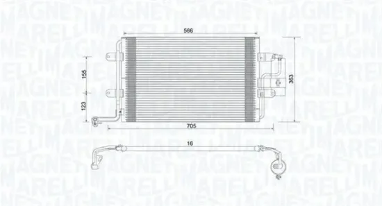 Kondensator, Klimaanlage MAGNETI MARELLI 350203735000 Bild Kondensator, Klimaanlage MAGNETI MARELLI 350203735000