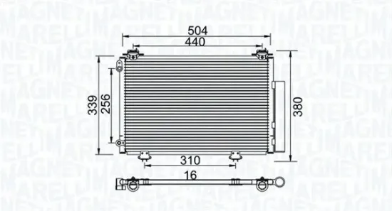 Kondensator, Klimaanlage MAGNETI MARELLI 350203736000 Bild Kondensator, Klimaanlage MAGNETI MARELLI 350203736000