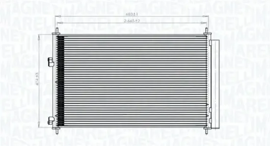 Kondensator, Klimaanlage MAGNETI MARELLI 350203742000 Bild Kondensator, Klimaanlage MAGNETI MARELLI 350203742000