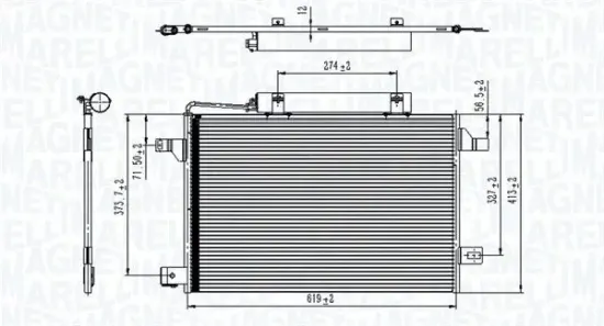 Kondensator, Klimaanlage MAGNETI MARELLI 350203745000 Bild Kondensator, Klimaanlage MAGNETI MARELLI 350203745000