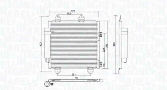 Kondensator, Klimaanlage MAGNETI MARELLI 350203753000 Bild Kondensator, Klimaanlage MAGNETI MARELLI 350203753000