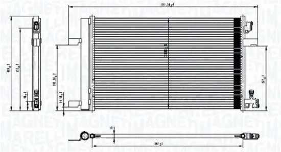 Kondensator, Klimaanlage MAGNETI MARELLI 350203760000 Bild Kondensator, Klimaanlage MAGNETI MARELLI 350203760000