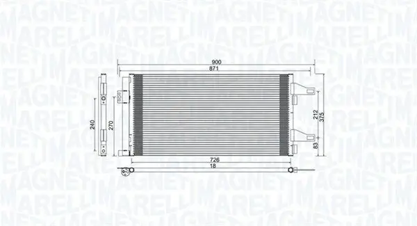 Kondensator, Klimaanlage MAGNETI MARELLI 350203761000