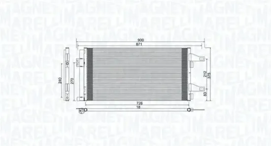 Kondensator, Klimaanlage MAGNETI MARELLI 350203761000 Bild Kondensator, Klimaanlage MAGNETI MARELLI 350203761000