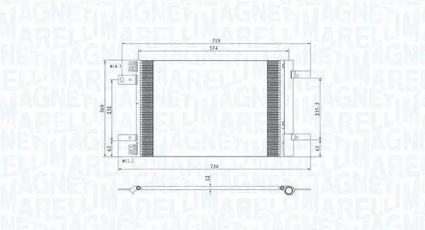 Kondensator, Klimaanlage MAGNETI MARELLI 350203766000