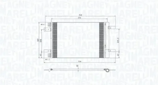 Kondensator, Klimaanlage MAGNETI MARELLI 350203766000 Bild Kondensator, Klimaanlage MAGNETI MARELLI 350203766000