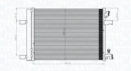 Kondensator, Klimaanlage MAGNETI MARELLI 350203769000 Bild Kondensator, Klimaanlage MAGNETI MARELLI 350203769000