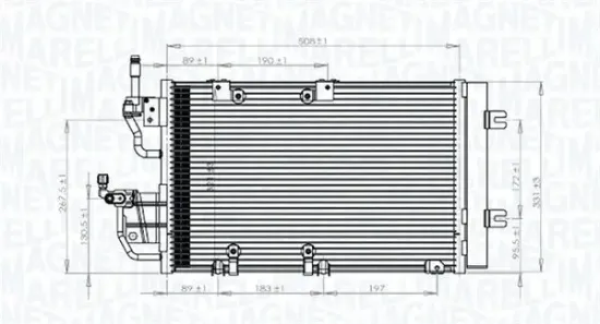 Kondensator, Klimaanlage MAGNETI MARELLI 350203771000 Bild Kondensator, Klimaanlage MAGNETI MARELLI 350203771000
