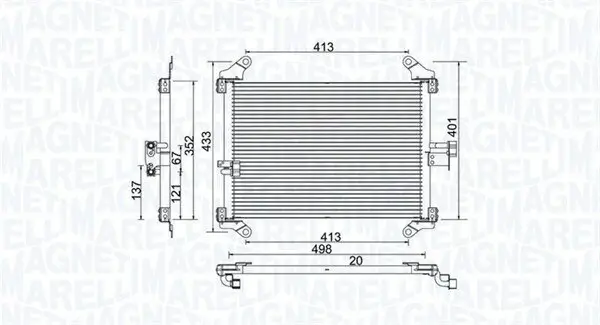 Kondensator, Klimaanlage MAGNETI MARELLI 350203772000