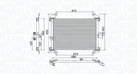 Kondensator, Klimaanlage MAGNETI MARELLI 350203772000 Bild Kondensator, Klimaanlage MAGNETI MARELLI 350203772000