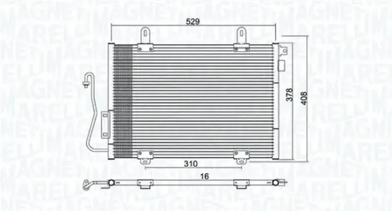 Kondensator, Klimaanlage MAGNETI MARELLI 350203775000 Bild Kondensator, Klimaanlage MAGNETI MARELLI 350203775000