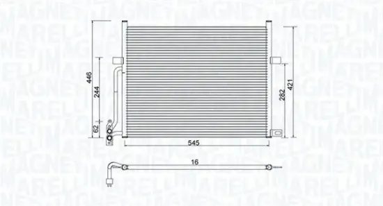 Kondensator, Klimaanlage MAGNETI MARELLI 350203776000 Bild Kondensator, Klimaanlage MAGNETI MARELLI 350203776000