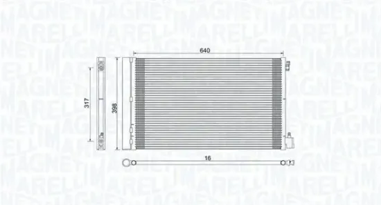 Kondensator, Klimaanlage MAGNETI MARELLI 350203779000 Bild Kondensator, Klimaanlage MAGNETI MARELLI 350203779000