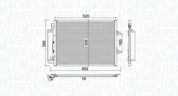 Kondensator, Klimaanlage MAGNETI MARELLI 350203780000