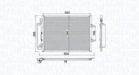 Kondensator, Klimaanlage MAGNETI MARELLI 350203780000 Bild Kondensator, Klimaanlage MAGNETI MARELLI 350203780000