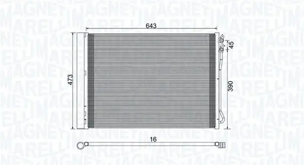 Kondensator, Klimaanlage MAGNETI MARELLI 350203781000