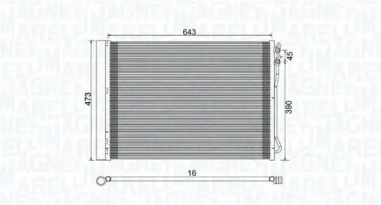 Kondensator, Klimaanlage MAGNETI MARELLI 350203781000 Bild Kondensator, Klimaanlage MAGNETI MARELLI 350203781000