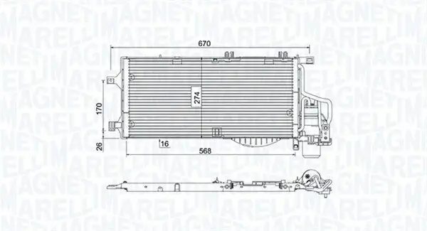 Kondensator, Klimaanlage MAGNETI MARELLI 350203783000