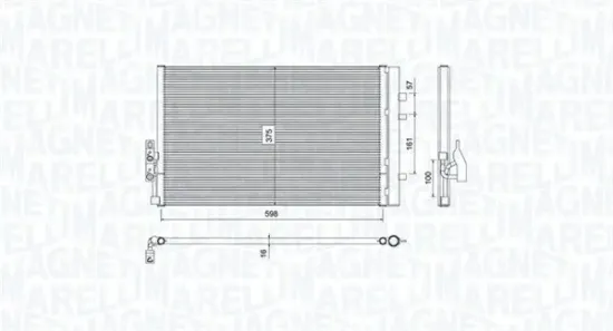 Kondensator, Klimaanlage MAGNETI MARELLI 350203788000 Bild Kondensator, Klimaanlage MAGNETI MARELLI 350203788000