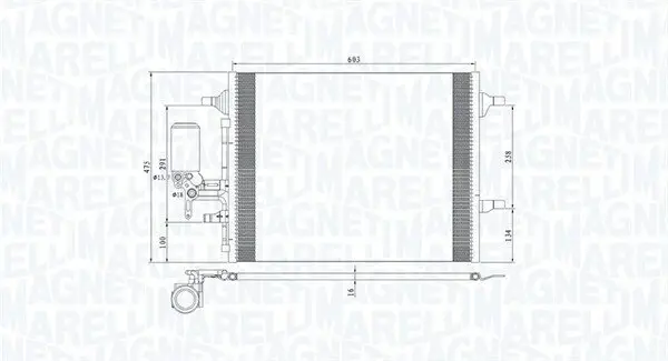 Kondensator, Klimaanlage MAGNETI MARELLI 350203789000