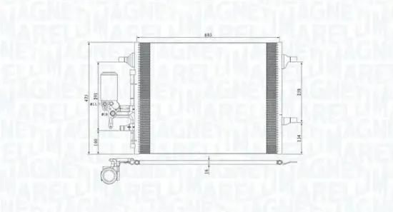 Kondensator, Klimaanlage MAGNETI MARELLI 350203789000 Bild Kondensator, Klimaanlage MAGNETI MARELLI 350203789000