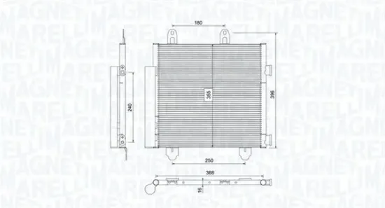 Kondensator, Klimaanlage MAGNETI MARELLI 350203794000 Bild Kondensator, Klimaanlage MAGNETI MARELLI 350203794000