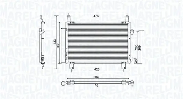 Kondensator, Klimaanlage MAGNETI MARELLI 350203798000