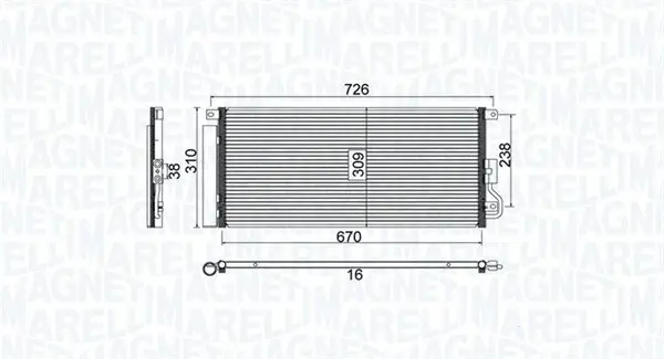 Kondensator, Klimaanlage MAGNETI MARELLI 350203807000
