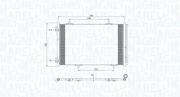 Kondensator, Klimaanlage MAGNETI MARELLI 350203812000