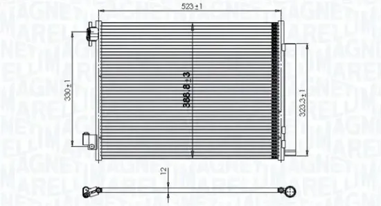 Kondensator, Klimaanlage MAGNETI MARELLI 350203823000 Bild Kondensator, Klimaanlage MAGNETI MARELLI 350203823000