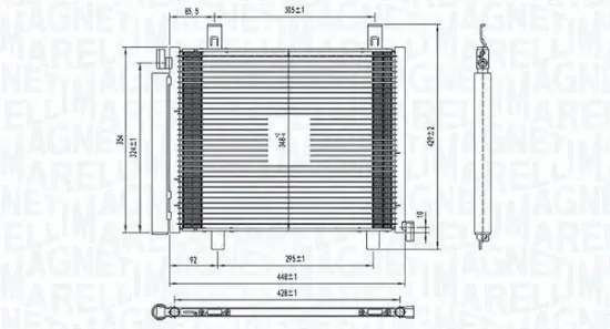 Kondensator, Klimaanlage MAGNETI MARELLI 350203836000 Bild Kondensator, Klimaanlage MAGNETI MARELLI 350203836000